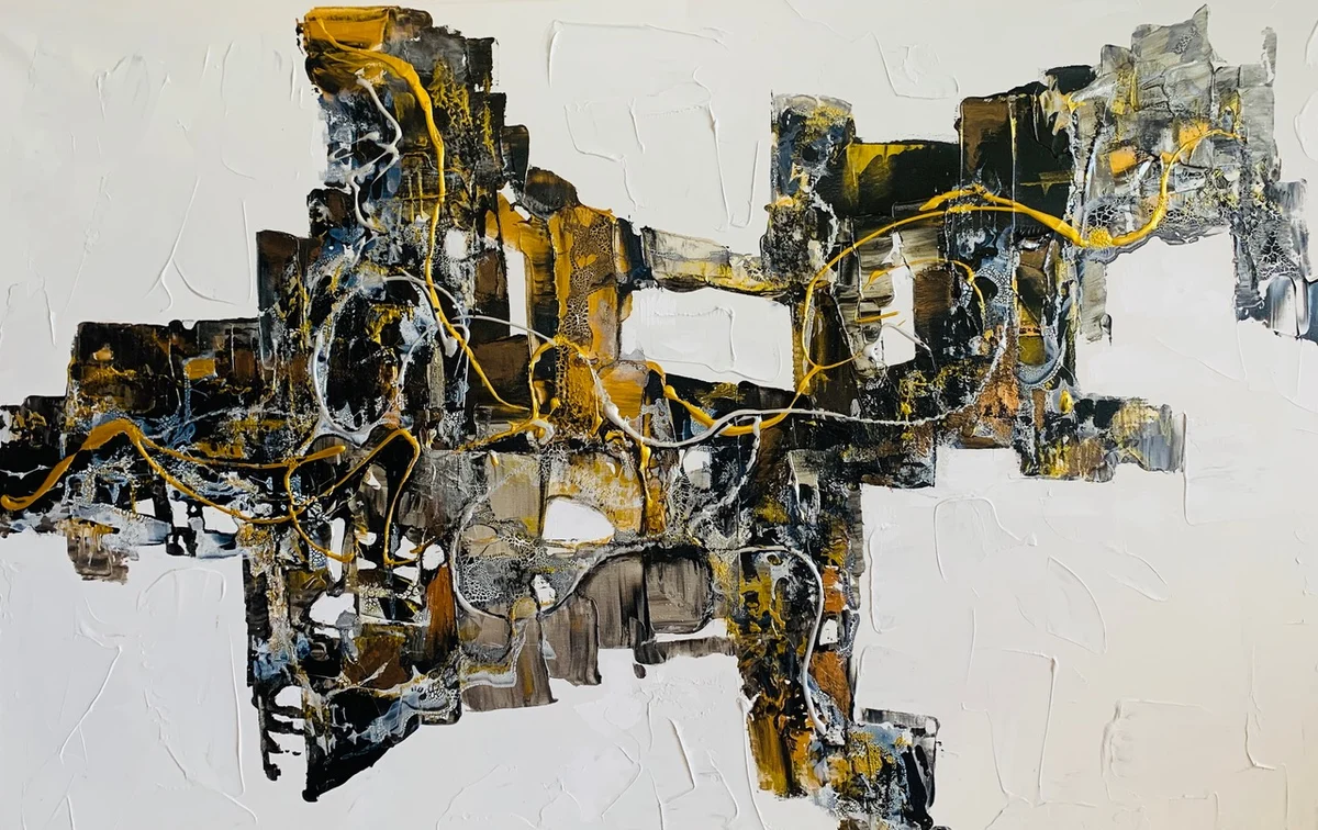 Urban Echoes, Acrylic on Canvas 95 × 150 cm | 37 × 60 in – 2025 €3,000