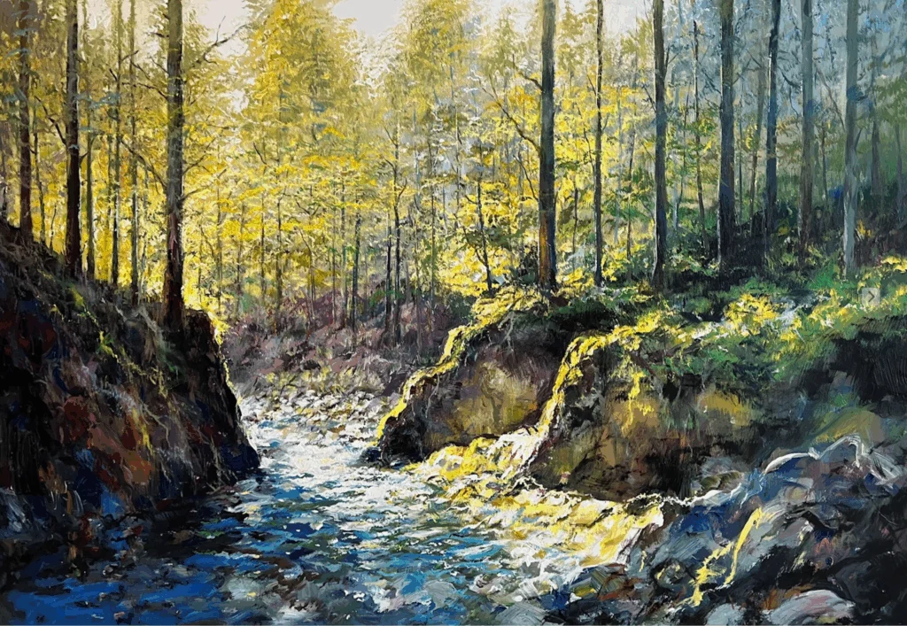 Babbling Mountain Stream Acrylic on Canvas 95 x 145 cm | 37 x 57 in 2025 €3,000