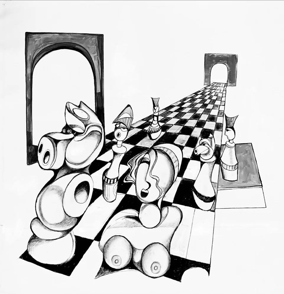 A Knight at the Opera Acrylic on Canvas 96 x 96 cm | 38 x 38 in 2025 €1,600