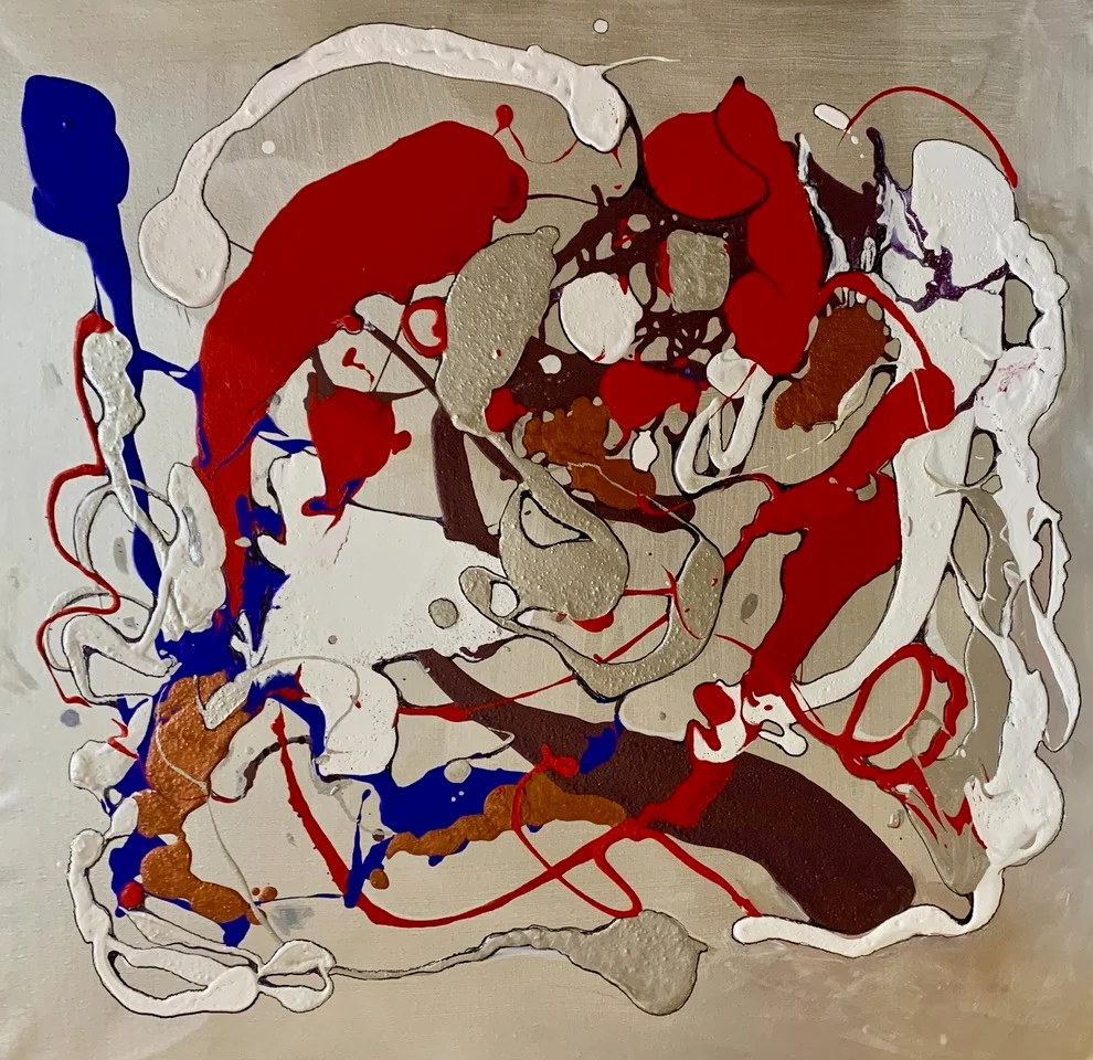 Mercury Dance, Acrylic on Canvas 91 × 91 cm | 36 × 36 in – 2025 €1,800