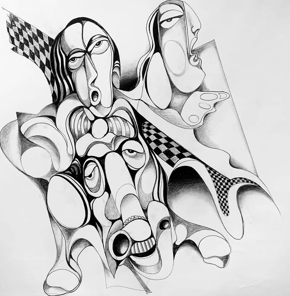 Voices Within, Acrylic on Canvas 96 × 96 cm | 38 × 38 in – 2025 €1,600