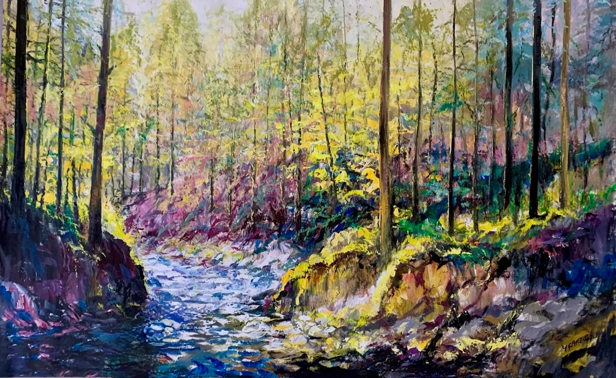 Babbling Mountain Stream Acrylic on Canvas 95 x 145 cm | 37 x 57 in 2025 €3,000