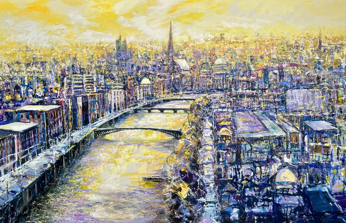 Dublin, Acrylic on Canvas 95 × 150 cm | 38 × 58 in – 2025 €3000