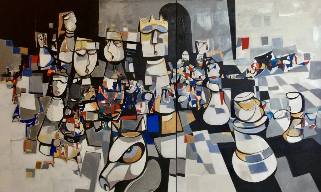 CHECKMATE ACRYLIC ON CANVAS 48×84” (121x213CM) $7,500.00 SOLD