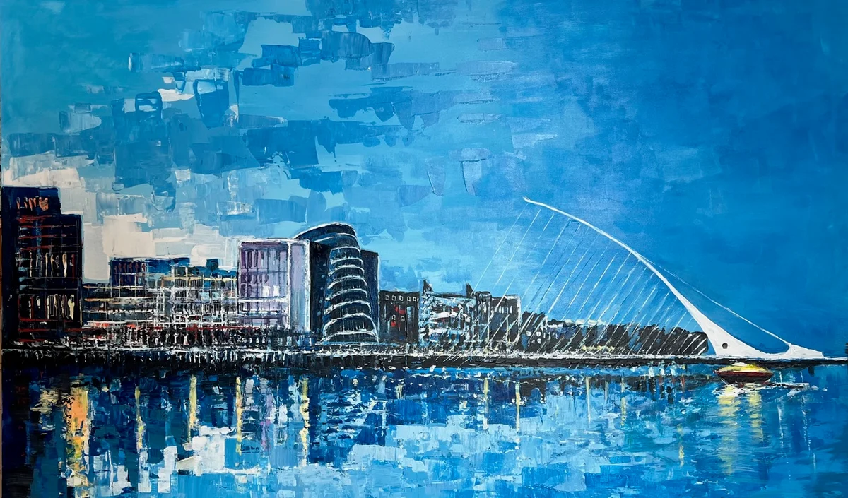 Samuel Beckett Bridge, Dublin, Acrylic on Canvas 91 x 152 cm | 36 x 60 in – 2025 €3,000