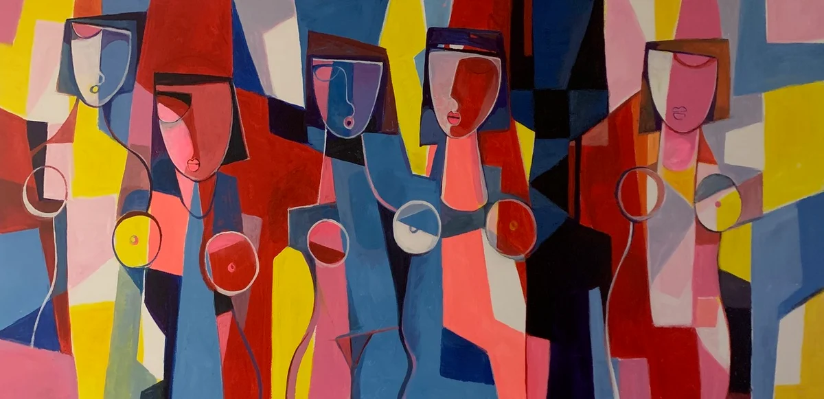 The Ladies Acrylic on Canvas 91 x 182 cm | 36 x 72 in 2025 €3,500